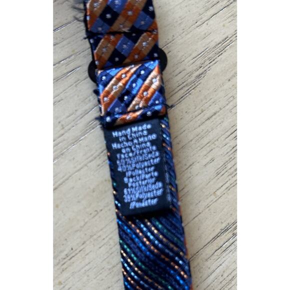 Reversible Bow Tie Plaid Geometric Diamond Point Self-Tie Adjustable Silk Blend - Picture 5 of 8